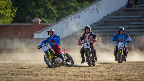 Voznesensk Ucrania Septiembre 2015 Motoball Episodio Del Partido Campeonato Ucrania —  Fotos de Stock