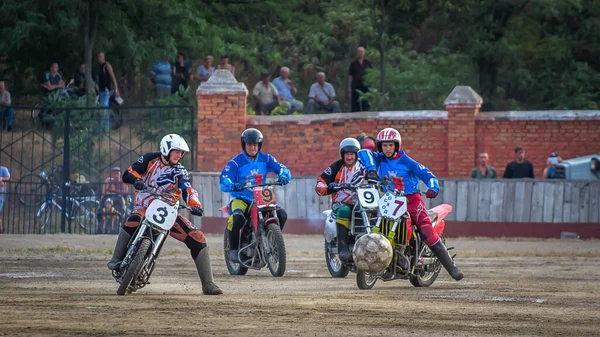 Voznesensk Ucrania Septiembre 2015 Motoball Episodio Del Partido Campeonato Ucrania — Foto de Stock