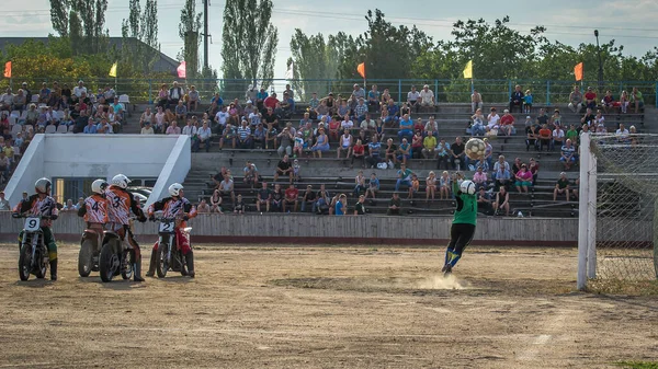 Voznesensk Ukraine September 2015 Motoball Episode Ukrainian Championship Match Teams — Stock Photo, Image