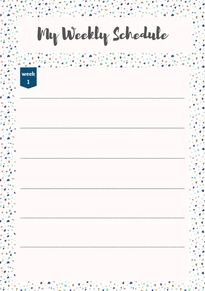 Weekly Schedule Planner Organiser Schedule Place Notes List Template Design — Stock Photo, Image