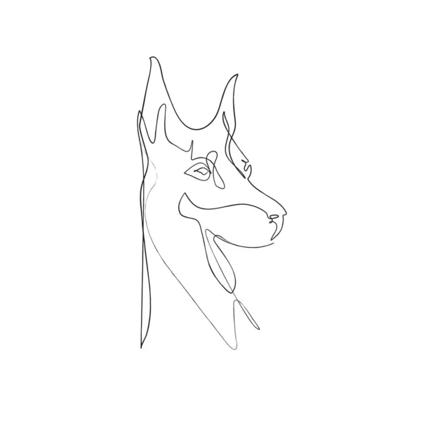 ワンラインで描く犬 ペットショップのロゴ 抽象最小限のスタイル 編集可能系統 — ストックベクタ