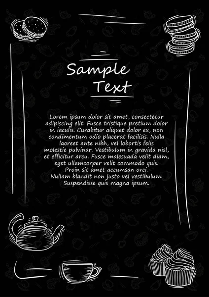 Restaurant Cafe Menu Template Design Flyer Food Coffee Tea Biscuits — Stock Vector
