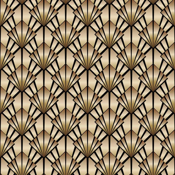 Vintage Art Deco Padrão Sem Costura Decorativo Geométrico Com Textura — Vetor de Stock