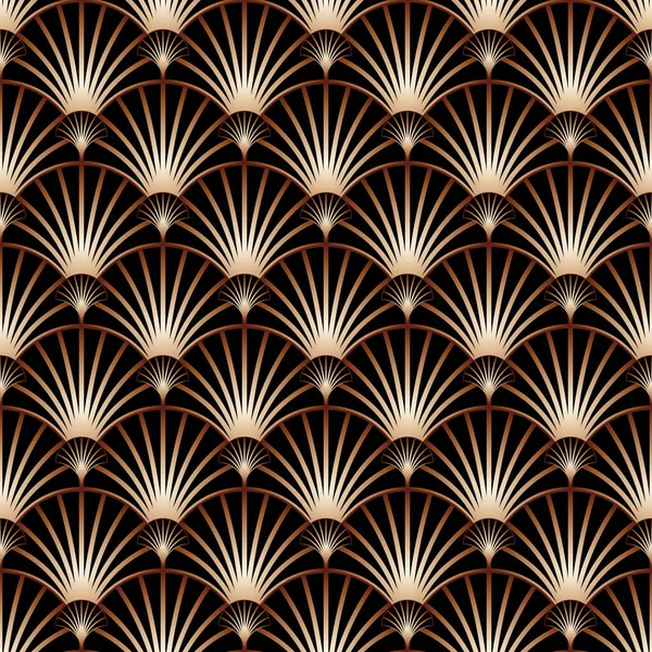 Vintage Art Deco Seamless Pattern Geometric Decorative Circles Texture Retro — Stock Vector