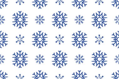 Çizgi film kar taneleri, Noel 'de kusursuz vektör deseni oluşturur. Kart, kumaş, ambalaj kağıdı veya posterler için desen uygundur.