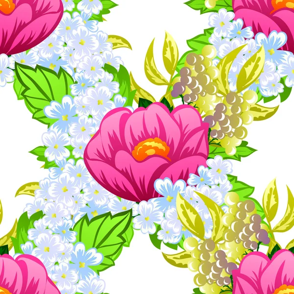 Textura sin costuras con flores — Vector de stock