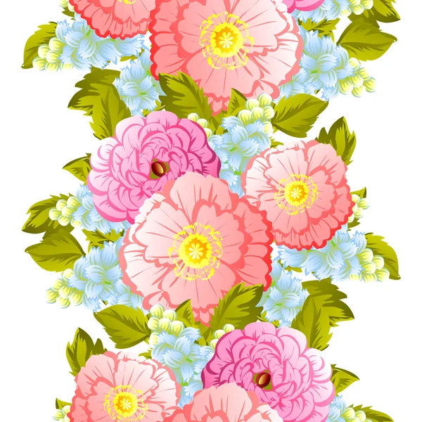 Textura sin costuras con flores — Vector de stock