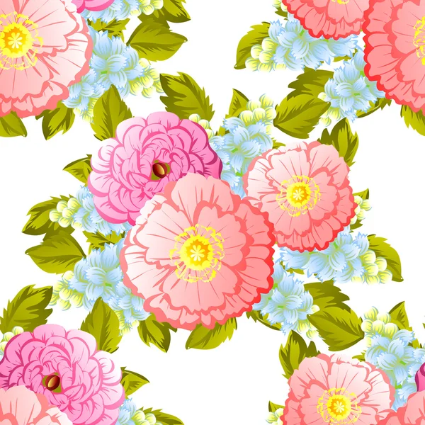 Textura sin costuras con flores — Vector de stock