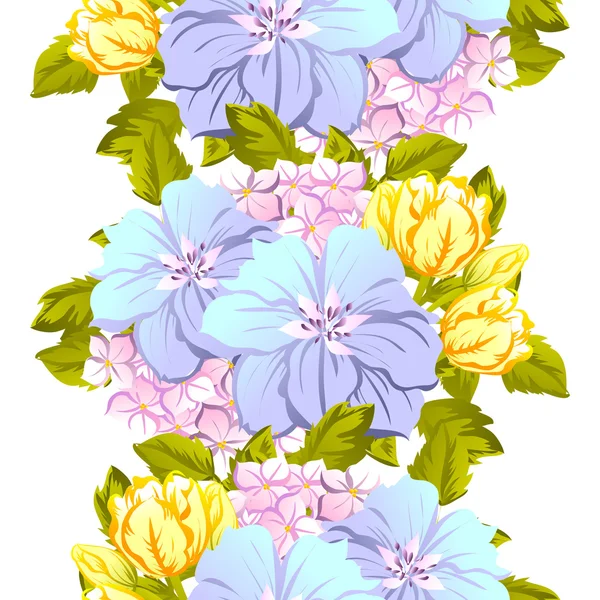 Textura sin costuras con flores — Vector de stock