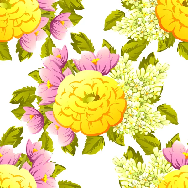 Texture sans couture avec fleurs — Image vectorielle