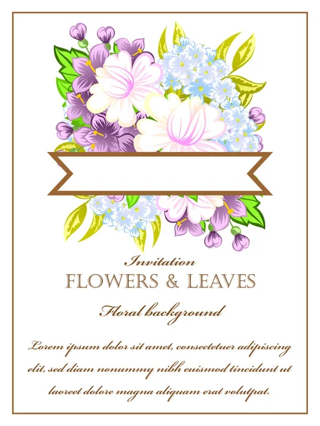 Bordure florale avec fleurs printanières . — Image vectorielle