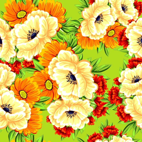 Textura sin costuras con flores — Vector de stock