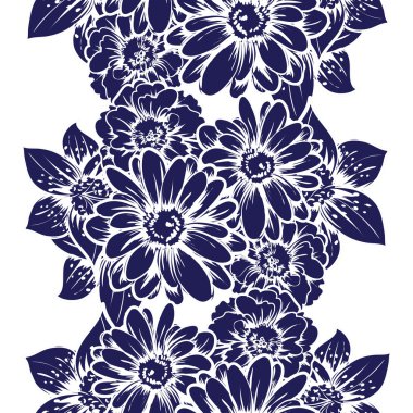 Çiçek arka plan ile mavi desen