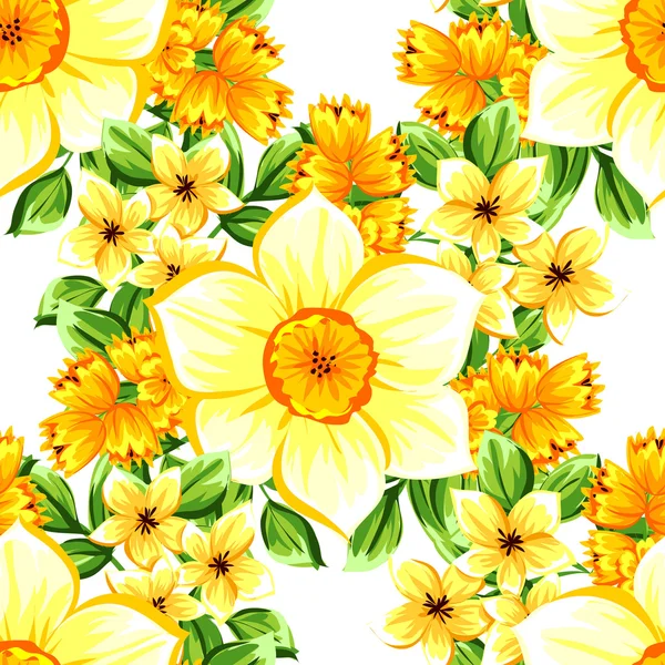 用鲜花的无缝纹理 — 图库矢量图片
