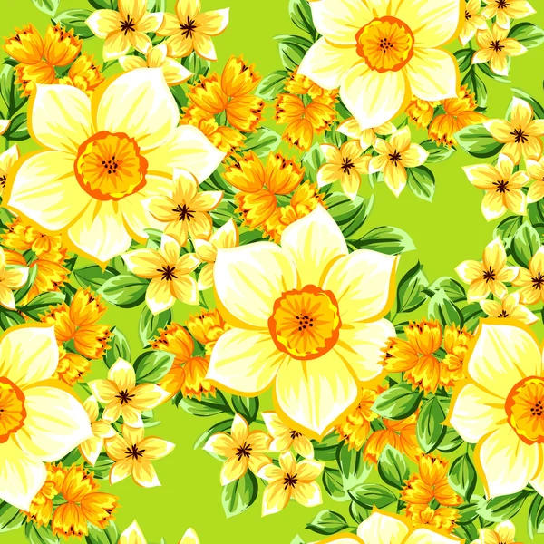 Textura sin costuras con flores — Vector de stock