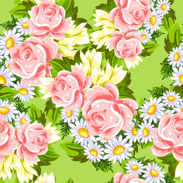 Élégance Fond sans couture avec fleur — Image vectorielle