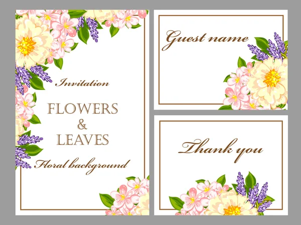 Tarjeta de invitación de boda de saludo colorido — Vector de stock