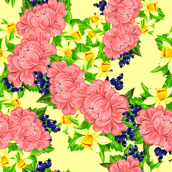 Elegância Fundo sem costura com flor — Vetor de Stock