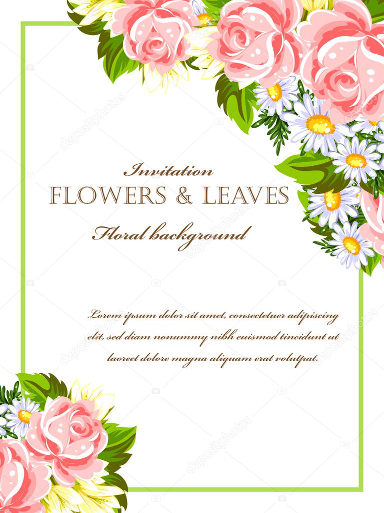 Hand drawn abstract flower background