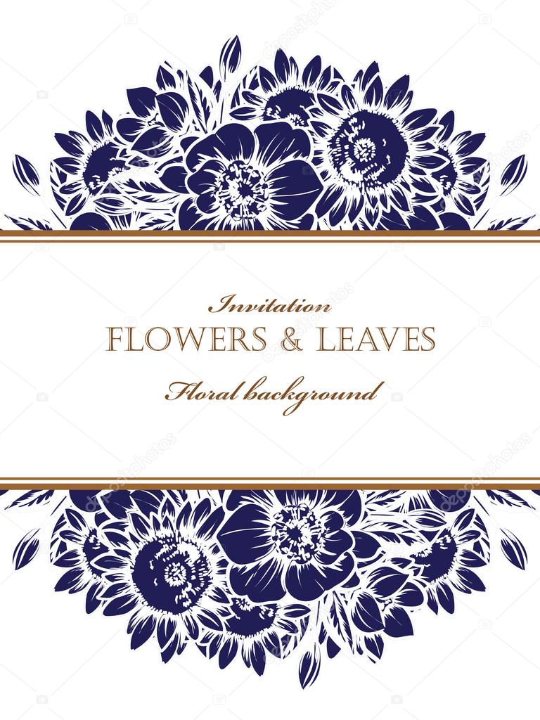 Flores azules de primavera para invitaciones vector, gráfico vectorial ©  All-about-Flowers imagen #100361930