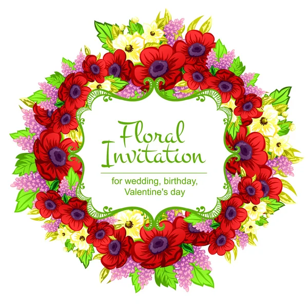 Carte d'invitation de mariage de voeux colorés — Image vectorielle