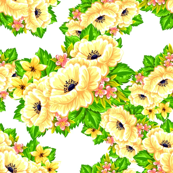 Textura sin costuras con flores — Vector de stock