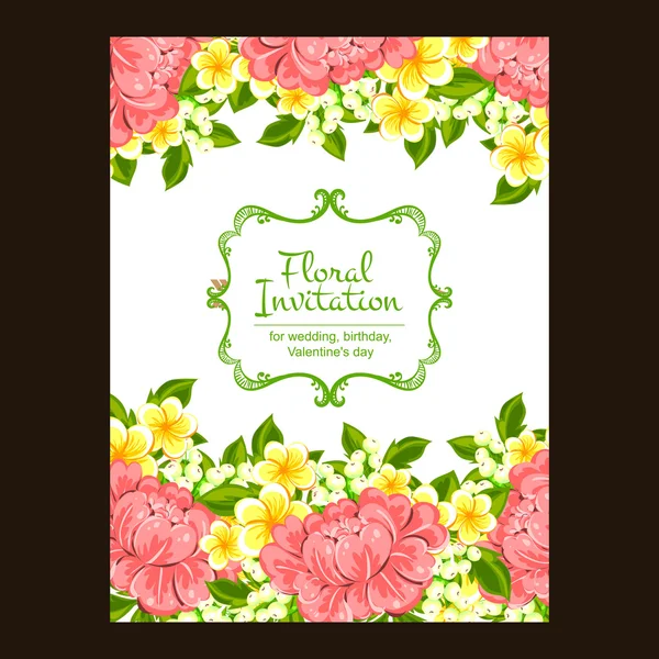 Carte d'invitation de mariage de voeux colorés — Image vectorielle