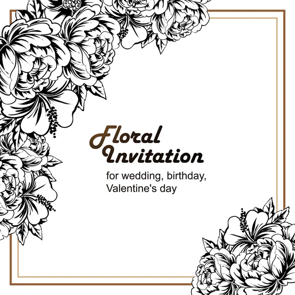 Delicate invitation with flowers — Stock Vector