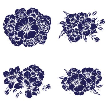 Çiçek buketleri seti