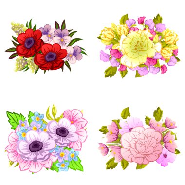 Çiçek buketleri seti