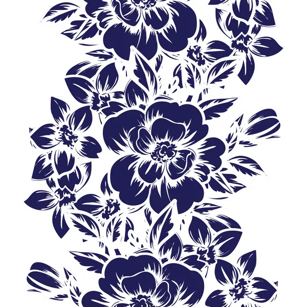 Bloemen naadloos patroon. — Stockvector