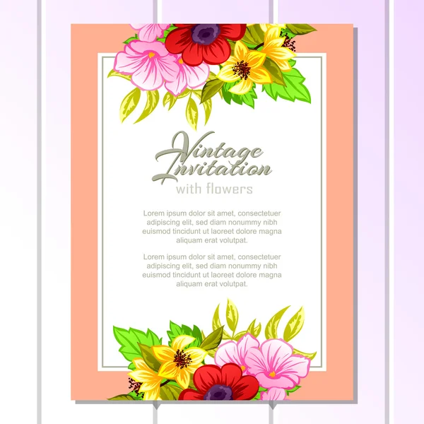 Carte d'invitation de mariage de voeux colorés — Image vectorielle