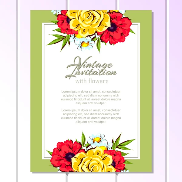 Carte d'invitation de mariage de voeux colorés — Image vectorielle