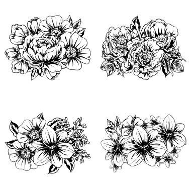 Çiçek buketleri seti