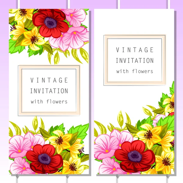 Colorful greeting wedding invitation card — Stock Vector