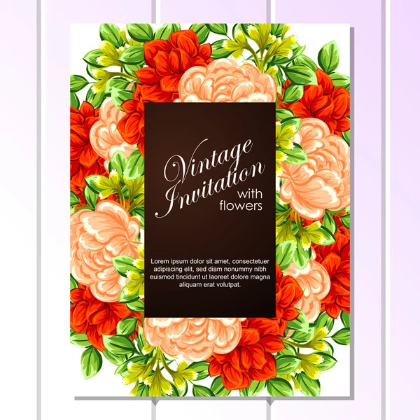 Барвиста вітальна листівка запрошення на весілля — стоковий вектор