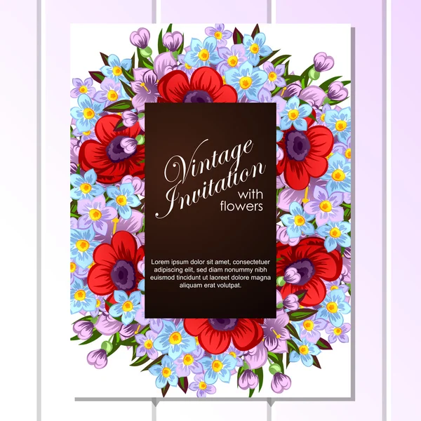Rote und violette Blumen-Design-Konzept — Stockvektor