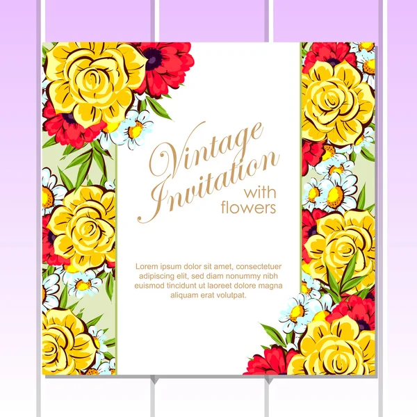 Cartão de convite de casamento colorido — Vetor de Stock