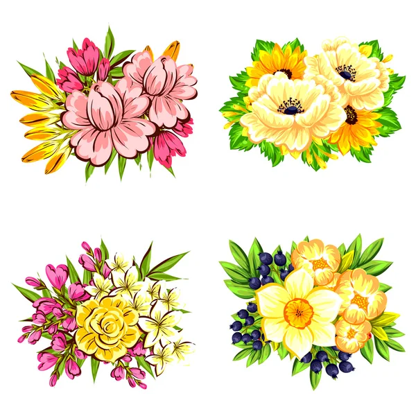 Çiçek buketleri seti