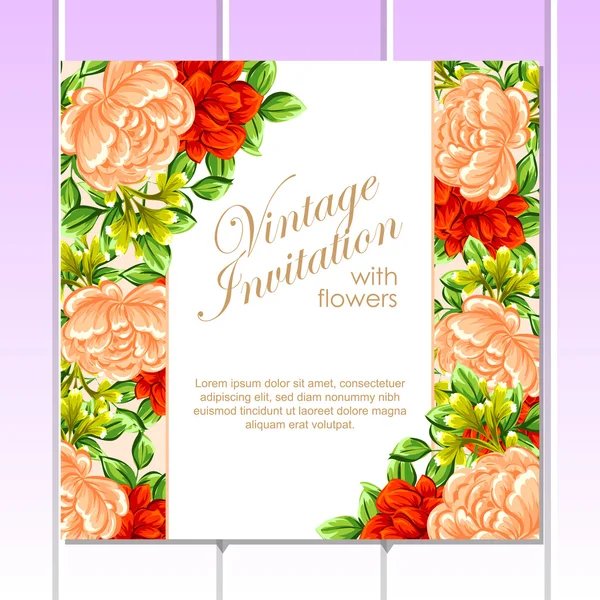 Tarjeta de invitación de boda de saludo colorido — Vector de stock