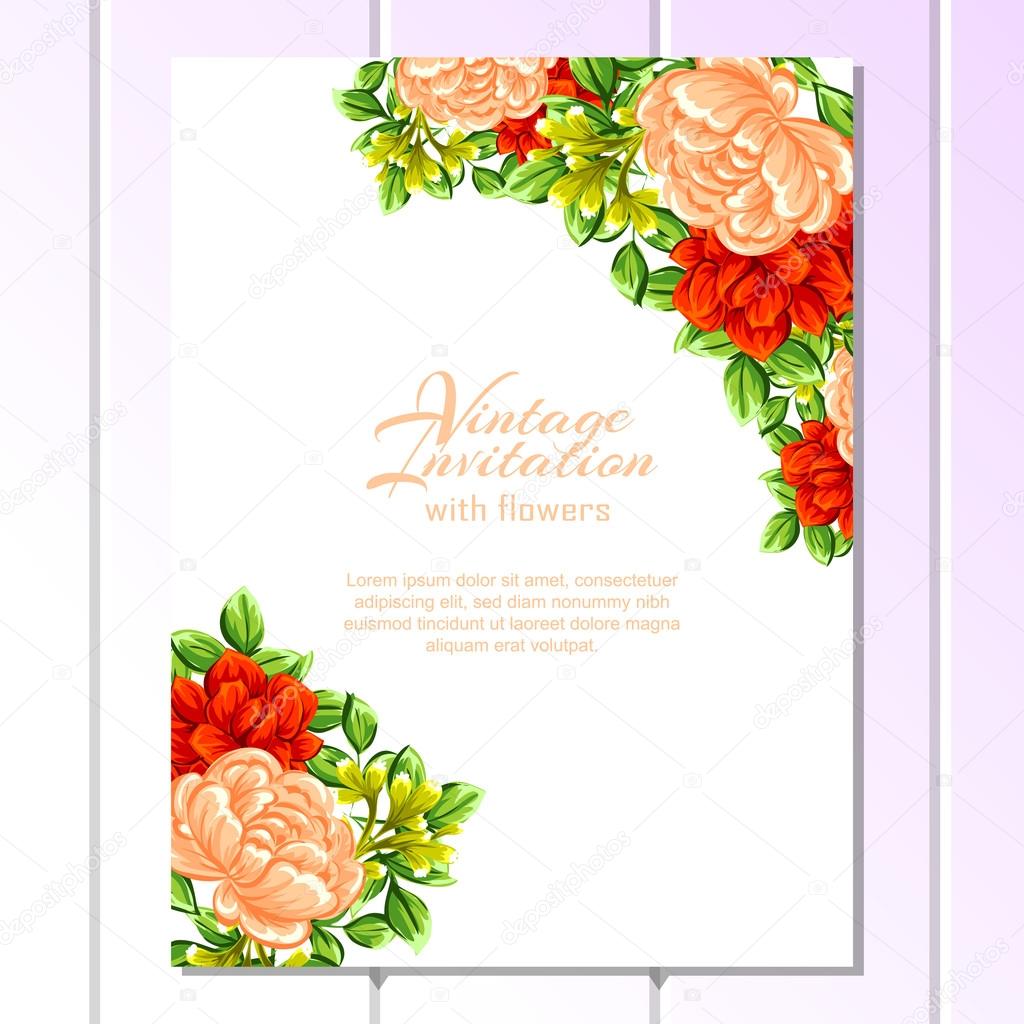 colorful greeting wedding invitation card
