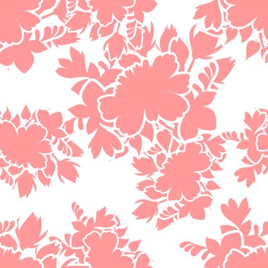 Pembe siluet çiçekler