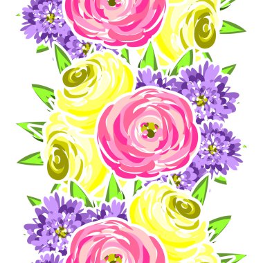 Çiçek li renk düğün kartı