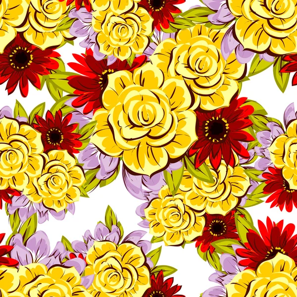 Farbe mit Blumen Hochzeitskarte — Stockvektor