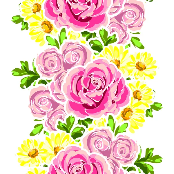 Color con tarjeta de boda de flores — Vector de stock