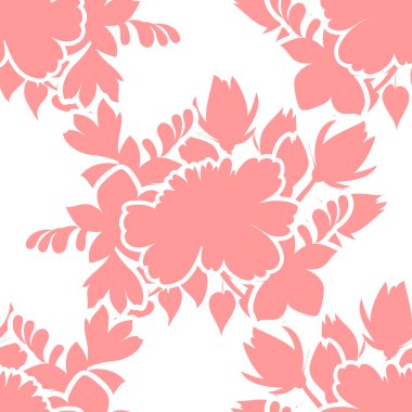 Pembe siluet çiçekler