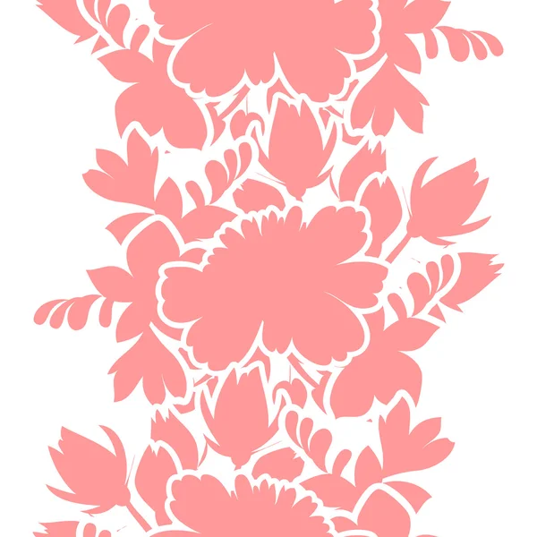 Flores de silueta rosa — Vector de stock