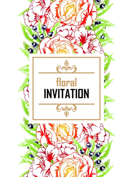 Carte d'invitation de mariage de salutation couleur — Image vectorielle