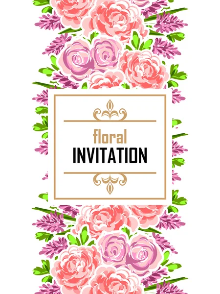 Tarjeta de invitación de boda de saludo colorido — Vector de stock