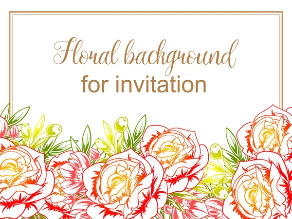 Renkli tebrik düğün davetiye kartı — Stok Vektör
